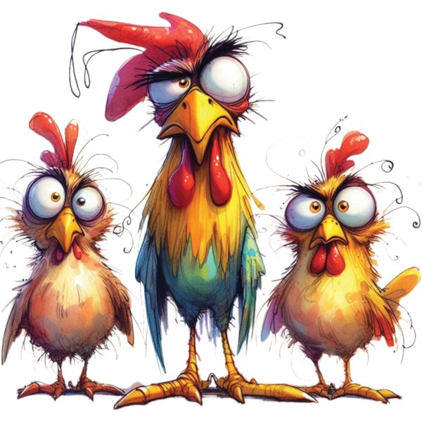 Crazy Chicken 1 T-Shirt - Image 2